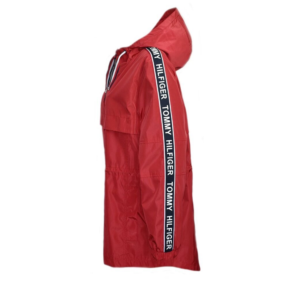 Tommy Hilfiger Women’s Jacket Crimson Softshell Windbreaker Hoodie Size L - Picture 3 of 6